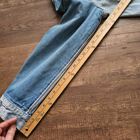 Levi’s Made & Crafted Patched Boyfriend Trucker Jacket Bermuda Triangle Size 1 S - Picture 7 of 9